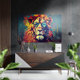 Wise Lion Brushed Aluminum Dibond Wall Art.